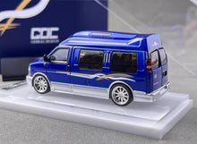Load image into Gallery viewer, GOC 1:64 Blue GMC Savana Cutaway Van MPV RV Model Diecast Metal Car New Collection
