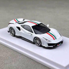 Load image into Gallery viewer, DCM 1:64 White Novitec 488 Pista Racing Sports Model Diecast Metal Car New
