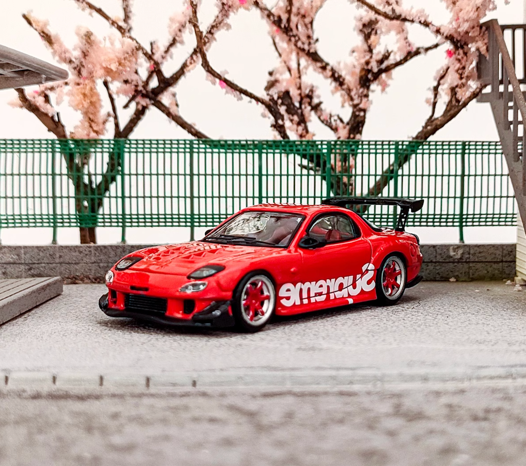 Master 1:64 JDM Red RX7 FD Racing Sports Model Diecast Metal Car New