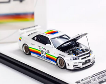 Load image into Gallery viewer, TM 1:64 Apple #89 JDM Skyline GTR R34 Sports Model Diecast Metal Car New Collection

