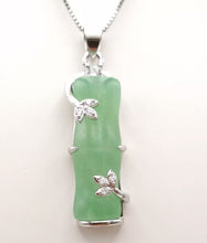 Load image into Gallery viewer, Nature Jade Bamboo Pendant Necklace Gift Jewelry charm Blessing Lucky Green BN
