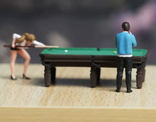 Load image into Gallery viewer, 1:64 Painted Figure Model Miniature Resin Diorama Pool Table Man Woman Billiard
