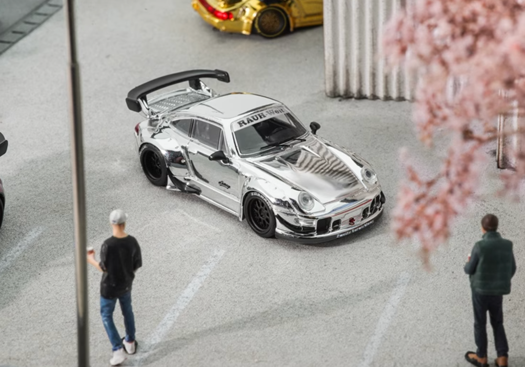 Star 1:64 Plated Silver RWB 911 993 GT Sports Model Diecast Metal Car New