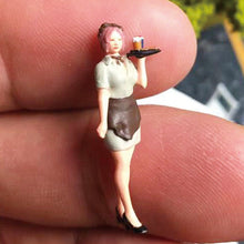 Load image into Gallery viewer, 1:64 Painted Figure Mini Model Miniature Resin Diorama Cafe Restaurant Waiter
