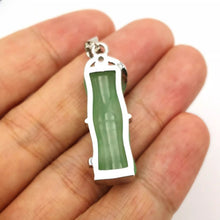 Load image into Gallery viewer, Nature Jade Bamboo Pendant Necklace Gift Jewelry charm Blessing Lucky Green BN
