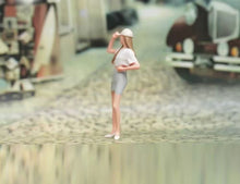 Load image into Gallery viewer, 1:64 Painted Figure Model Miniature Resin Diorama Toy Cap Mini Skirt Casual Girl
