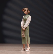 Load image into Gallery viewer, 1:24 Painted Figure Model Miniature Resin Diorama Blond Qipao Vintage Dress Lady

