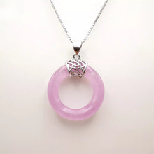 Load image into Gallery viewer, Nature Jade Ring Round Pendant Necklace Gift Jewelry charm Blessing Fortune c

