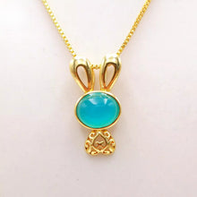 Load image into Gallery viewer, Nature Jade Cute Bunny Pendant Necklace Gift Jewelry charm Blessing Lucky New d
