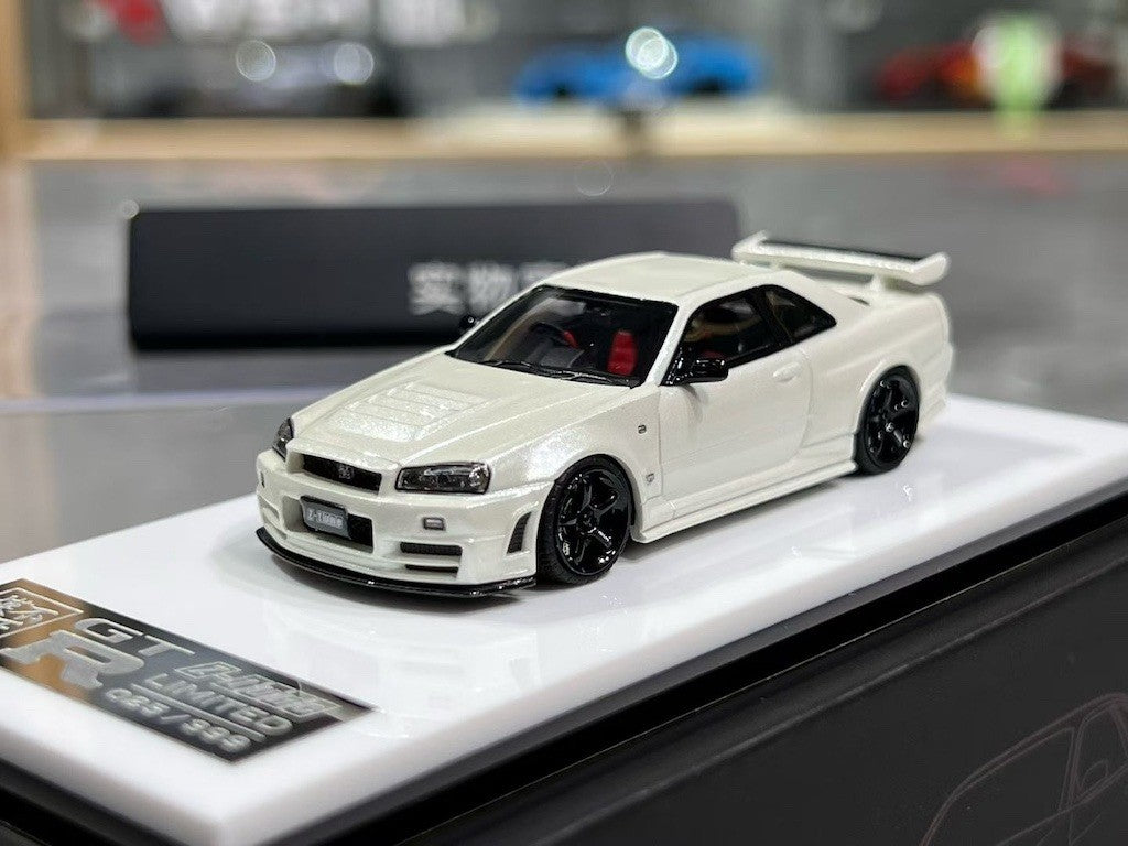 BZMW 1:64 White Skyline GTR R34 NISMO Z-Tune Sport Model Diecast Resin Car New Collection