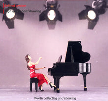 Load image into Gallery viewer, 1:64 Painted Figure Mini Model Miniature Resin Diorama Sand Pianist Lady Piano W

