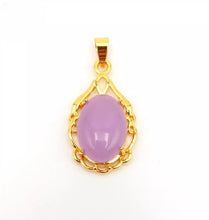 Load image into Gallery viewer, Nature Jade Water Drop Purple Pendant Necklace Gift Jewelry charm Blessing Luck
