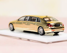 Load image into Gallery viewer, SH 1:64 Plating Gold Maybach S600 Pullman Limousine Model Diecast Metal Car
