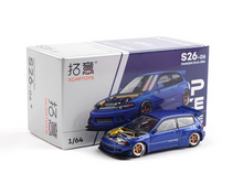 Load image into Gallery viewer, Poprace 1:64 Blue Civic EG6 Pandem Hoodless Sports Model Diecast Metal Car New Collection

