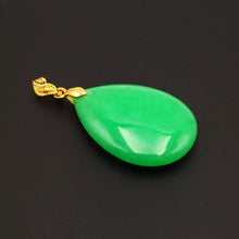 Load image into Gallery viewer, Nature Jade Water Drop Oval Pendant Necklace Gift Jewelry charm Blessing Lucky
