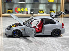Load image into Gallery viewer, MH 1:18 Grey JDM Civic Type R EK9 B16B Vtec Engine Model Diecast Metal Car
