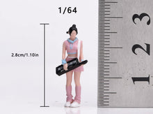 Load image into Gallery viewer, 1:64 Painted Figure Model Miniature Resin Pink Girl With Keyboard Standing Lady
