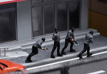 Load image into Gallery viewer, 1:64 Painted Figure Model Miniature Resin Diorama Toy Bandit Ganster Set Black
