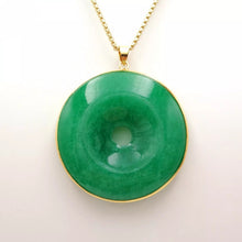 Load image into Gallery viewer, Nature Jade Green Round Pendant Necklace Gift Jewelry charm Blessing Luck new
