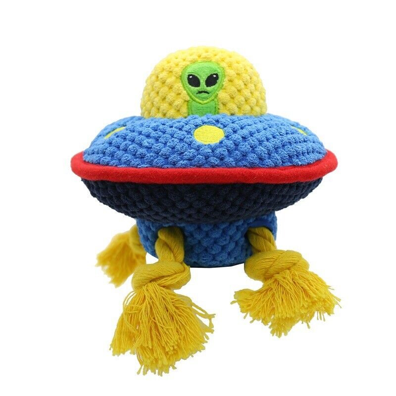 Dog Squeaky Alien Toys Chew Puppy Fluffy Rope Toy Durable Teeth Grindin PET Cat