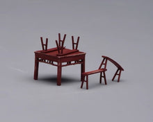 Load image into Gallery viewer, 1:64 Painted Figure Model Miniature Resin Diorama Sand Vintage Table Chair Set
