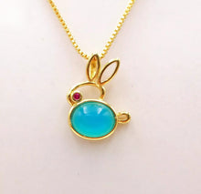 Load image into Gallery viewer, Nature Jade Cute Rabbie Pendant Necklace Gift Jewelry charm Blessing Lucky d
