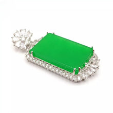 Load image into Gallery viewer, Nature Jade Retangle Pendant Necklace Gift Jewelry charm Blessing Luck Jewelry b
