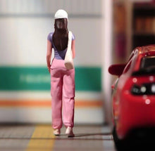 Load image into Gallery viewer, 1:64 Painted Figure Model Miniature Resin Diorama Sand Walking Girl With Cap Toy New Collection
