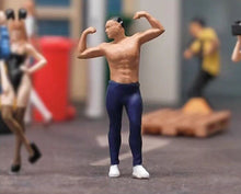 Load image into Gallery viewer, 1:64 Painted Figure Mini Model Miniature Car Scenes Resin Toy Muscle Fitness Man
