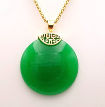 Load image into Gallery viewer, Nature Jade Peace Round Pendant Necklace Gift Jewelry charm Blessing Lucky new a
