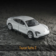 Load image into Gallery viewer, Bburago 1:64 White Taycan Turbo S Sports Model Diecast Metal Car New Collection
