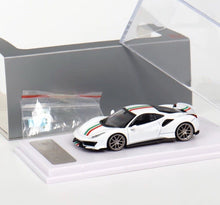 Load image into Gallery viewer, DCM 1:64 White Novitec 488 Pista Racing Sports Model Diecast Metal Car New
