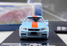 Load image into Gallery viewer, Fuji 1:64 Blue Gulf Skyline GTR R34 Z-Tune Sports Model Diecast Metal Car New Collection
