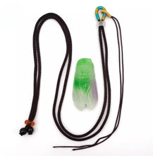 Load image into Gallery viewer, Nature Cicada Jade Pendant Necklace Gift Jewelry charm Blessing Lucky Fortune c
