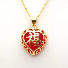 Load image into Gallery viewer, Nature Jade Heart Pendant Necklace Gift Jewelry charm Blessing Fortune Lucky a
