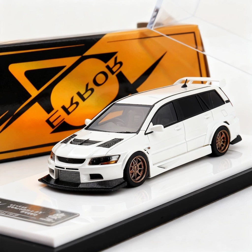 404Error 1:64 White Lancer EVO 9 IX Wagon Sports Model Diecast Resin Car New Collection