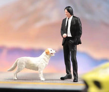 Load image into Gallery viewer, 1:64 Painted Figure Model Miniature Resin Diorama Sand Man In Black Suit Dog Toy Collection
