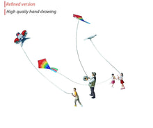 Load image into Gallery viewer, 1:64 Painted Figure Mini Model Miniature Resin Diorama Kite Flying Set Boy Kid
