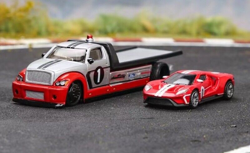Maisto 1:64 2018 Ford GT Flatbed Trailer Truck Model Toy Diecast Metal Car BN