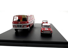 Load image into Gallery viewer, OXFORD 1:76 BMC Set Red Racing Mini Copper Bus Model Diecast Metal Car New Collection
