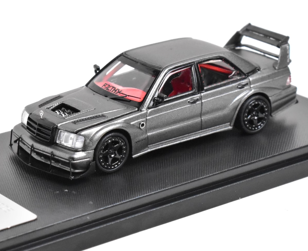 RM 1:64 Gray 190E W201 KS Evo III Sports Sedan Model Diecast Metal Car New Collection