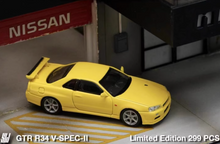 Load image into Gallery viewer, SW 1:64 JDM Yellow GTR R34 V-SPEC-II Racing Sports Model Diecast Metal Car New
