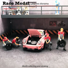 Load image into Gallery viewer, 1:64 Painted Figure Mini Model Miniature Resin Diorama Car Repairman Repair Red
