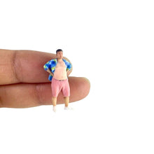 Load image into Gallery viewer, 1:64 Painted Figure Mini Model Miniature Resin Diorama Sand Hawaii Shirt Man Toy
