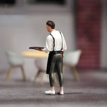 Load image into Gallery viewer, 1:64 Painted Figure Model Miniature Resin Diorama Sand Toy Cafe Waiter Waitress New
