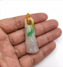 Load image into Gallery viewer, Nature Jade Bamboo White Pendant Necklace Gift Jewelry charm Blessing Lucky b
