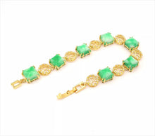 Load image into Gallery viewer, Nature Jade Beaded Bracelet Jewelry Blessing Lucky Fortune Gift For Her Green GL
