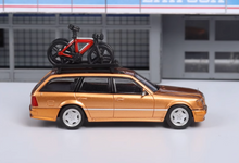 Load image into Gallery viewer, Mortal 1:64 Gold S124 E300 Wagon Roof Bike Model Diecast Metal Car New
