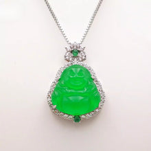Load image into Gallery viewer, Nature Jade Laughing Budha Pendant Necklace Gift Jewelry Luck Blessing Fortune c
