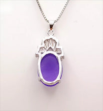 Load image into Gallery viewer, Nature Jade Purple Drop Pendant Necklace Gift Jewelry charm Blessing Lucky new
